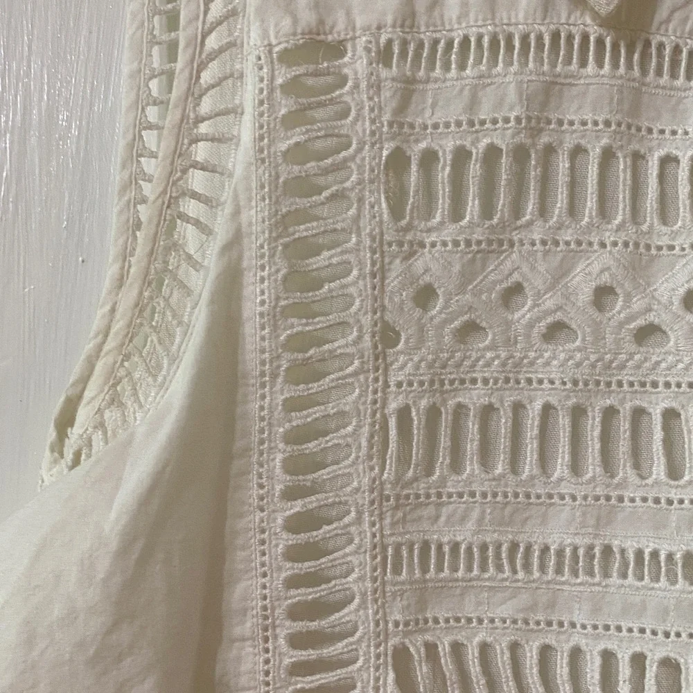 Free People White Lace-Detail Sleeveless Blouse - Picture 4 of 5